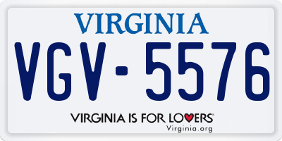 VA license plate VGV5576