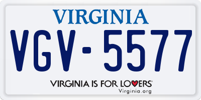 VA license plate VGV5577