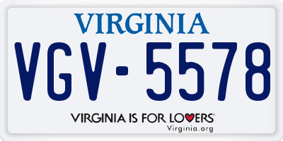 VA license plate VGV5578
