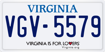 VA license plate VGV5579