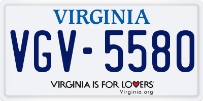 VA license plate VGV5580