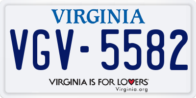 VA license plate VGV5582