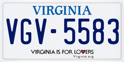VA license plate VGV5583