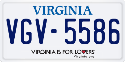 VA license plate VGV5586