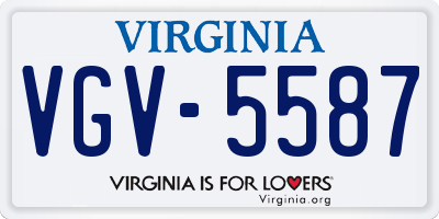 VA license plate VGV5587