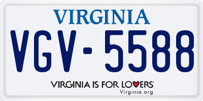 VA license plate VGV5588