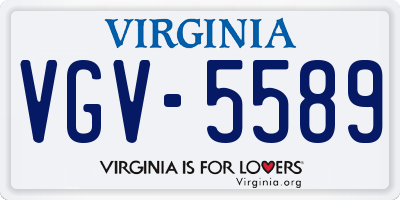 VA license plate VGV5589