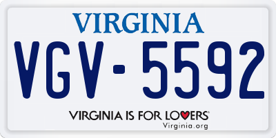 VA license plate VGV5592