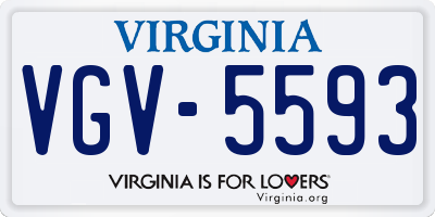 VA license plate VGV5593