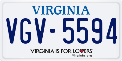 VA license plate VGV5594