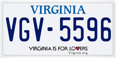 VA license plate VGV5596