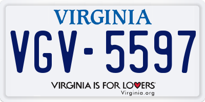 VA license plate VGV5597