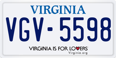 VA license plate VGV5598