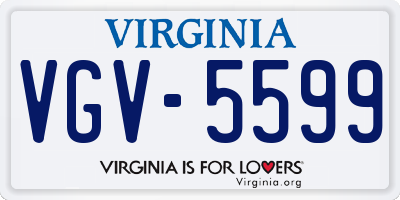 VA license plate VGV5599