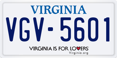 VA license plate VGV5601