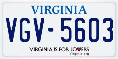 VA license plate VGV5603