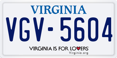 VA license plate VGV5604