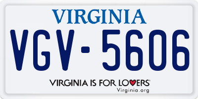 VA license plate VGV5606