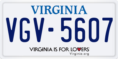 VA license plate VGV5607