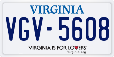 VA license plate VGV5608