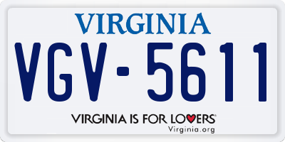VA license plate VGV5611