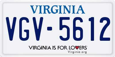 VA license plate VGV5612