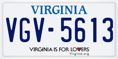 VA license plate VGV5613