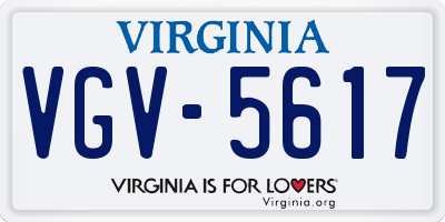 VA license plate VGV5617