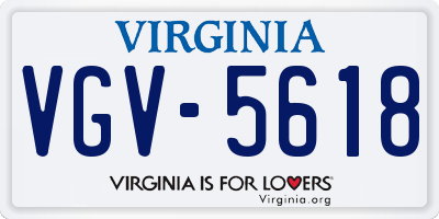 VA license plate VGV5618