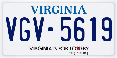 VA license plate VGV5619