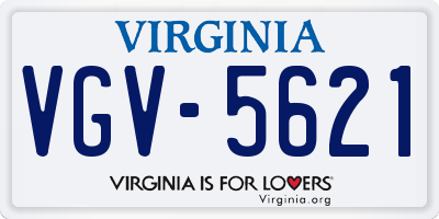 VA license plate VGV5621