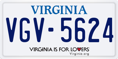 VA license plate VGV5624