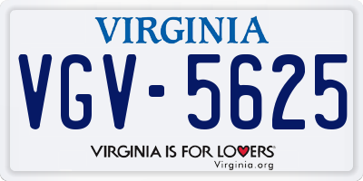 VA license plate VGV5625