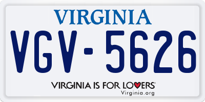 VA license plate VGV5626
