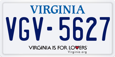 VA license plate VGV5627