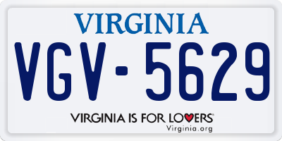 VA license plate VGV5629