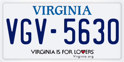 VA license plate VGV5630