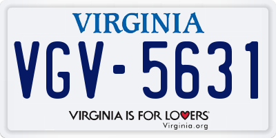VA license plate VGV5631