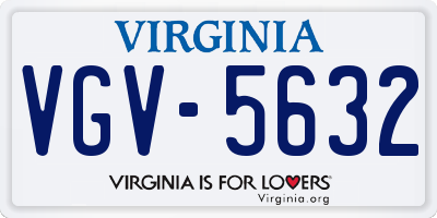 VA license plate VGV5632