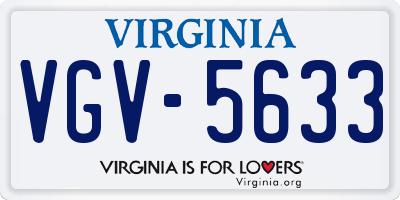 VA license plate VGV5633