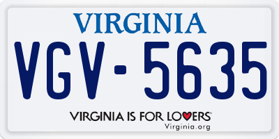 VA license plate VGV5635