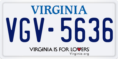 VA license plate VGV5636