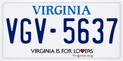 VA license plate VGV5637