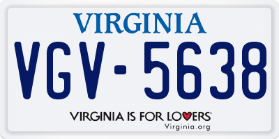 VA license plate VGV5638