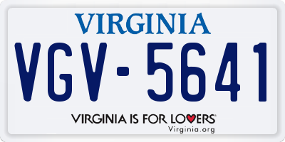 VA license plate VGV5641