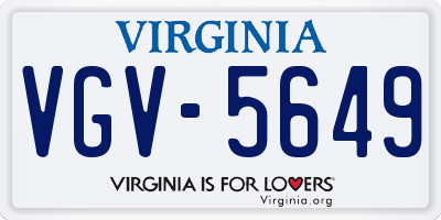 VA license plate VGV5649
