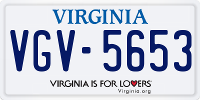 VA license plate VGV5653