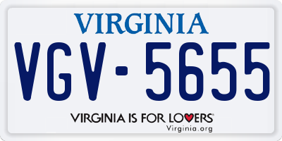 VA license plate VGV5655