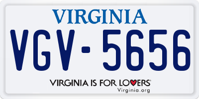 VA license plate VGV5656