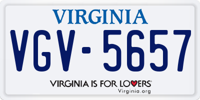 VA license plate VGV5657